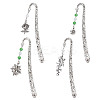 4 Styles Alloy Hook Bookmark AJEW-DR00018-1
