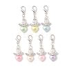 Heart Angel Acrylic with Plastic Pearl Pendant Decorations HJEW-JM04000-1