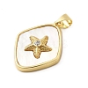 Brass Pave Cubic Zirconia Pendants KK-K302-16G-2