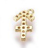 Golden Plated Brass Micro Pave Cubic Zirconia Charms ZIRC-L075-51D-2