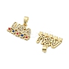 Brass Micro Pave Cubic Zirconia Pendants KK-H206-13G-2
