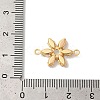 Brass Pave Clear Cubic Zirconia Flower Links Connector Charms KK-M294-01G-3