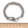 9MM 201 Stainless Steel Skull Byzantine Chain Bracelets for Men Women BJEW-B143-07ASP-5
