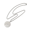 201 Stainless Steel Flat Round with Boy Pendant Box Chain Necklaces for Women Men LS-NJEW-R013-05P-4