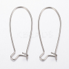 304 Stainless Steel Hoop Earrings Findings Kidney Ear Wires X-STAS-H434-46P-1