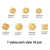 70Pcs 7 Styles Alloy Bead Caps FIND-FP0002-74-6