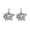 Brass Micro Pave Clear Cubic Zirconia Charms KK-H460-18P-1
