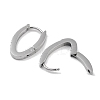 304 Stainless Steel Micro Pave Clear Cubic Zirconia Oval Huggie Hoop Earrings for Women EJEW-C096-03P-2