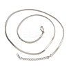 Brass Flat Snake Chain Necklaces for Women NJEW-U011-06P-1