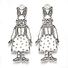 Tibetan Style Alloy Bunny Pendant Enamel Settings TIBE-S314-26AS-LF-2