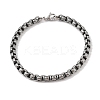 304 Stainless Steel Box Chain Bracelets for Men BJEW-B096-33A-AS-1