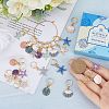 Shell & Starfish Shape Alloy Enamel Pendant Stitch Markers HJEW-SC00016-3