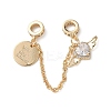 Brass Micro Pave Clear Cubic Zirconia Cable Chain European Beads KK-G531-07B-G-1