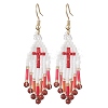 Glass Seed Beads Dangle Earrings EJEW-MZ00737-01-3