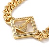 Brass Micro Pave Clear Cubic Zirconia Cuban Link Chains Bracelets BJEW-M322-04G-A-2