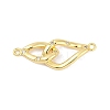 Brass Clear Cubic Zirconia Connector Charms KK-M311-09G-1