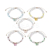 8mm Round Synthetic Moonstone & Shell Pearl Braided Bead Bracelets BJEW-JB10428-1