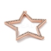 Rack Plating Brass Micro Pave Cubic Zirconia Connector Charms KK-G515-42RG-01-2
