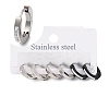 3 Pairs 3 Styles 304 Stainless Steel Clay Crystal Rhinestone Huggie Hoop Earrings for Women EJEW-K279-08A-P-1