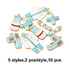 10Pcs 5 Styles Medical Theme Alloy Enamel Pendants FIND-FP0002-81-7