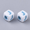 White Opaque Acrylic Beads MACR-R869-01J-2