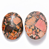 Synthetic Gold Line Imperial Jasper Cabochons G-R457-02F-2
