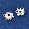 Brass Micro Pave Clear Cubic Zirconia Bead Caps KK-I719-13B-S-2