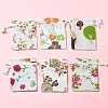 24Pcs 6 Colors Floral Animal Printed Burlap Packing Pouches ABAG-FS0001-13-7