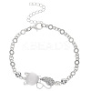 Cat Shape Alloy Cat Eye Link Bracelets WH-WG5389C-01-1
