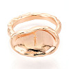 Oval Brass Finger Ring Settings KK-T076-37G-2