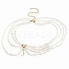 Alloy & Round Plastic Imitation Pearl Multi Layered Tassel Waist Chains for Beach Party WGD927B-01-3