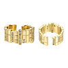 Cubic Zirconia Twist Rectangle Open Cuff Ring RJEW-N037-025-2