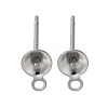 Anti-Tarnish 304 Stainless Steel Stud Earring Findings STAS-P370-02B-P-1
