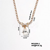 Elegant Pearl Pendant with Shiny Diamond Chain Necklace Jewelry for Women TF6886-1-1
