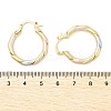 Brass Two Tone Twist Hoop Earrings EJEW-B117-06A-M-5