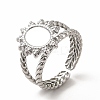 Tarnish Resistant 304 Stainless Steel Sun Open Cuff Ring Settings RJEW-B027-23P-1