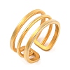 Ion Plating(IP) 304 Stainless Steel Hollow Multi-layer Open Cuff Finger Rings for Women RJEW-S414-19B-G-1