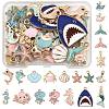 40Pcs 20 Styles Sea Animals Alloy Enamel Pendants ENAM-FS0003-49-1