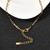 304 Stainless Steel Spring Gate Ring Pendant Paperclip Chain Necklaces for Women NJEW-Z091-13G-2