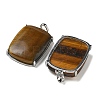 Natural Tiger Eye Pendants G-Z070-01P-05-2
