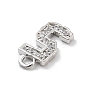Brass Micro Pave Clear Cubic Zirconia Pendants LS-ZIRC-I067-02F-2