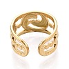 Ion Plating(IP) 304 Stainless Steel Cuff Rings for Women RJEW-N052-08G-3