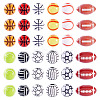 120Pcs 12 Styles Sports Style Acrylic Beads MACR-TA0002-28-3