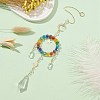 Glass Teardrop/Cone Pendant Decoration HJEW-TA00036-3