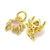 Rack Plating Brass Micro Pave Cubic Zirconia Spider Charms ZIRC-I065-02B-2