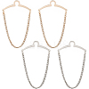 4Pcs 2 Colors Brass Hanging Chains Collar Pins Tie Clips AJEW-SC0004-03-1
