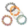 Bling Glass Sunflower Beaded Stretch Bracelets BJEW-JB09498-1