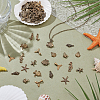 100Pcs 10 Styles Ocean Series Tibetan Style Alloy Pendants FIND-AR0005-86-4