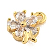 Brass Micro Pave Clear Cubic Zirconia Pendants KK-U015-10G-2