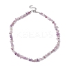 Natural Lilac Jade Chip Beaded Necklace NJEW-JN04615-04-4